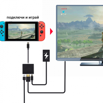 Мультипорт / адаптер (мини док станция) для Nintendo Switch