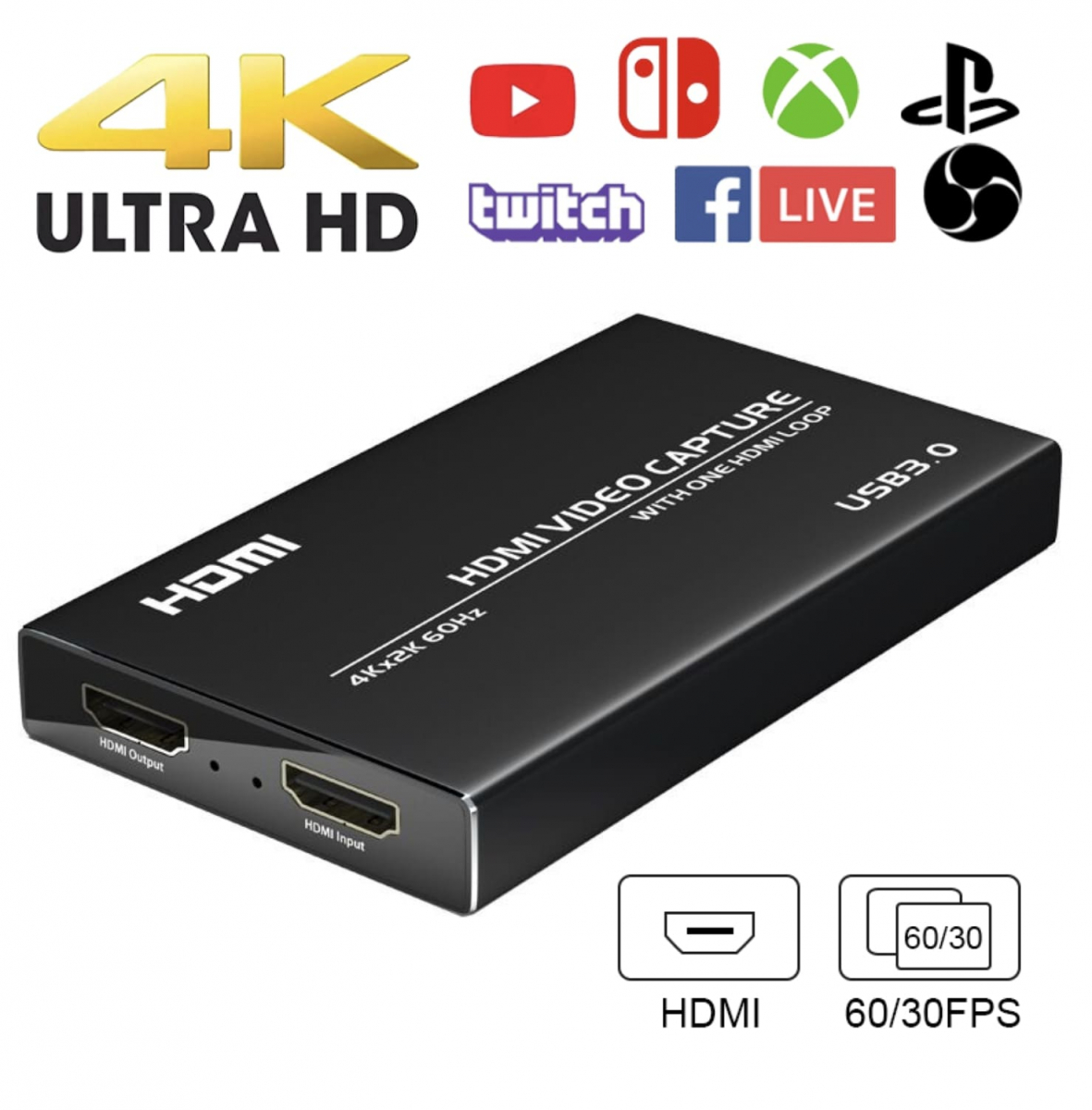 4K 60Гц карта захвата HDMI к USB 3,0 запись игр, Как записать игры Nintendo Switch, Как записать игры Playstation, Как записать игры Xbox, Как транслировать игры на YouTube