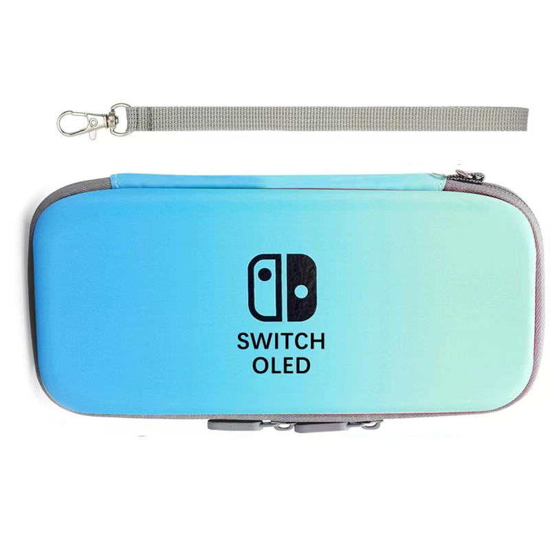 Голубо-зеленый чехол для Nintendo Switch OLED купить, чехол для хранения и переноски Nintendo Switch OLED, защитный чехол для Nintendo Switch OLED купить, купить защитный чехол для хранения и переноски Nintendo Switch OLED