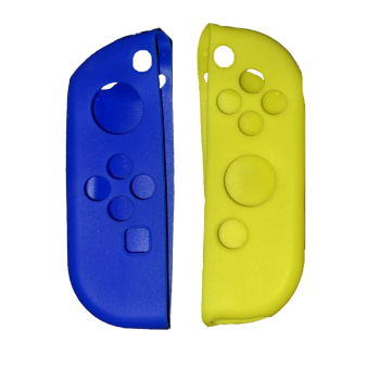 Желто синие силиконовые чехлы-накладки на Joy-Cons Nintendo Switch