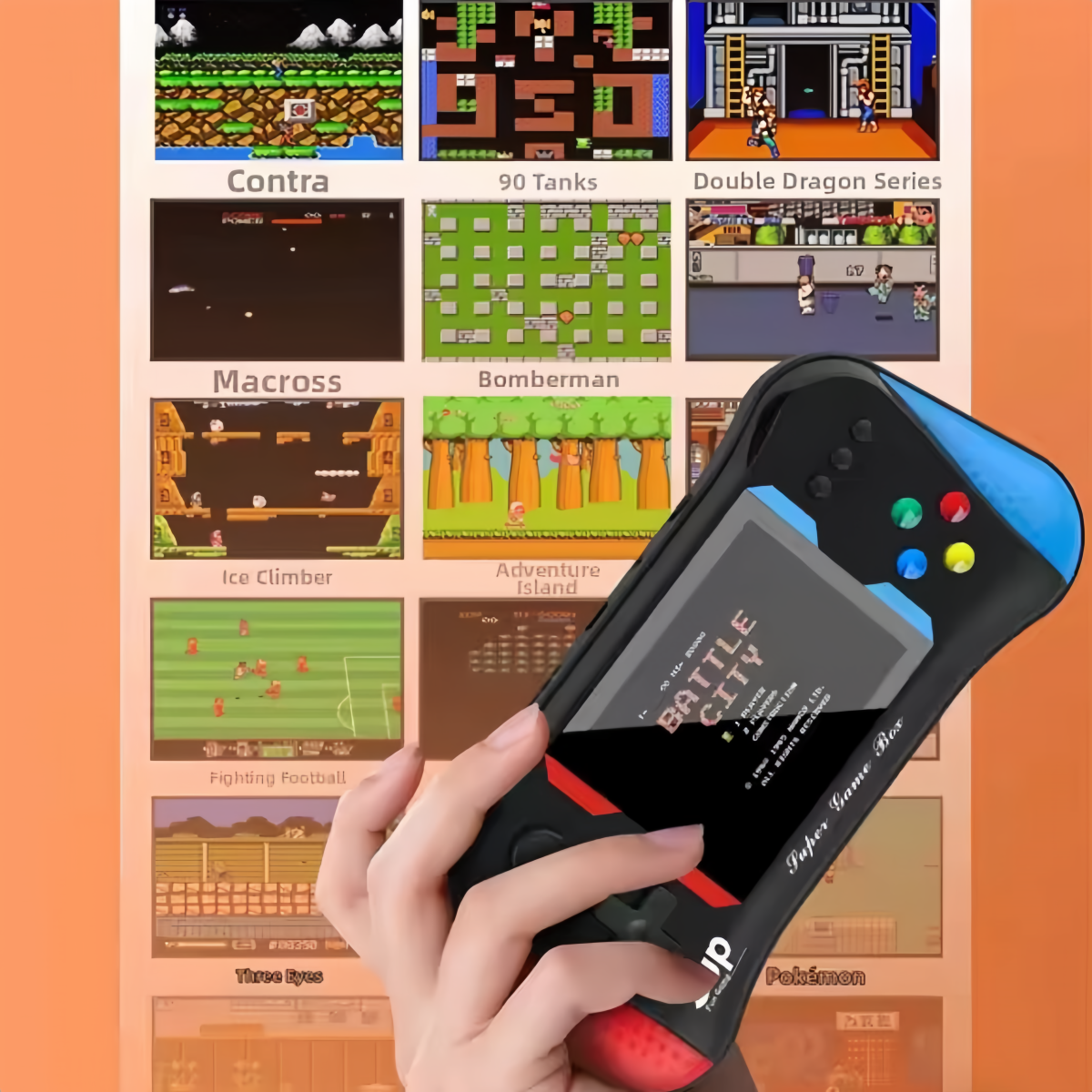 Портативная игровая консоль X7M Retro с HD-экраном 3,5 дюйма и 500 встроенными играми. Поддержка игры для двух игроков, USB-подключение, ретро-дизайн. Отличный подарок для детей от 6 лет и любителей классических игр.