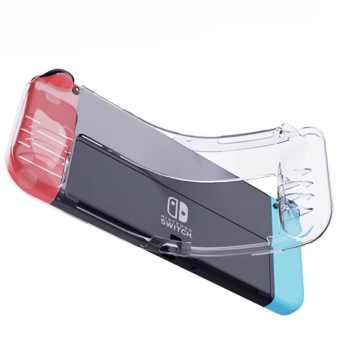Силиконовый чехол для Nintendo Switch с встроенными слотами для 2 картриджей. Защита от царапин и ударов, прозрачный дизайн, удобный хват и полный доступ к кнопкам и портам. Идеален для поездок и ежедневного использования.