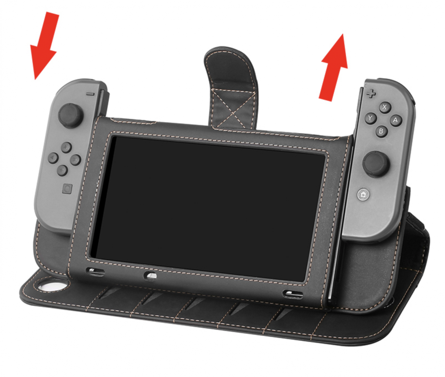 Черный кожаный чехол - подставка Nintendo Switch. Купить чехол для нинтендо свитч. Лучший чехол.